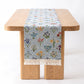 Beige Multicolor Floral Woven Table Runner with Tassel Fringe 13.8x47.2in