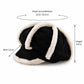 Corduroy Newsboy Cap Faux Fur Trim Baker Boy Hat Warm Casual Style