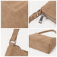 Faux Suede Hobo Shoulder Bag with Zip Closure and Interior Pockets