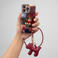 Dog Patch Phone Case Wrist Strap Set Puppy Charm Tassel Decorative Cover