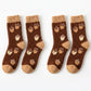 Fuzzy Pumpkin Crew Socks 2 Pair US 5-10.5