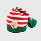 Christmas Elf Striped Knit Hat Striped Beanie with Pom-Pom & Elf Ears for Holiday Parties & Festive Decor