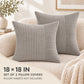 2 Pack Soft Corduroy Throw Pillow Covers 18 x 18 Inch and 12 x 20 Inch