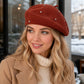 Rhinestone Studded Knit Wool Beret