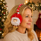 Christmas Santa Plush Earmuffs with Jingle Bell Accents