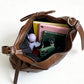 Adjustable Shoulder Bag Bow Detail Large Hobo Tote with Zipper Closure