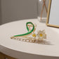 2pcs Tulip Flower Metal Hair Claw Clip with Enamel Petal and Leaf Detailing