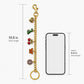 Gold Tone Charm Chain Bag Accessory with Cherry Dinosaur Heart Flower and Horseshoe Accents