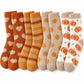 Warm Tone Fuzzy Crew Socks 4-Pair Set US 5-10.5