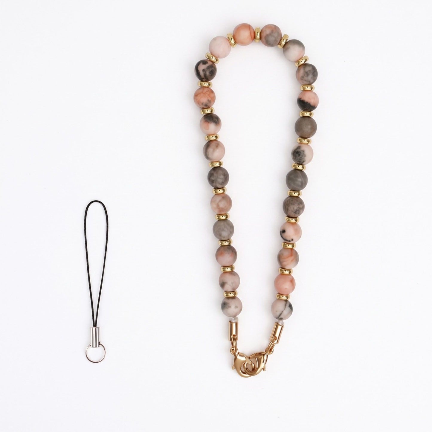 Beaded Wrist Strap with Clasps for Phones and Bags