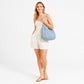 Crochet Tote Bag Lightweight Shoulder Bag with Openwork Knit Texture