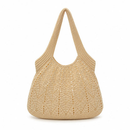 Crochet Tote Bag Lightweight Shoulder Bag with Openwork Knit Texture