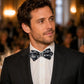 Pre Tied Paisley Bow Tie with Rhinestone Accent for Formal Wear