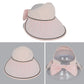 Extra Wide Brim Sun Visor Hat for Women Adjustable UV Protection Bow Detail Breathable Summer Beach Hat