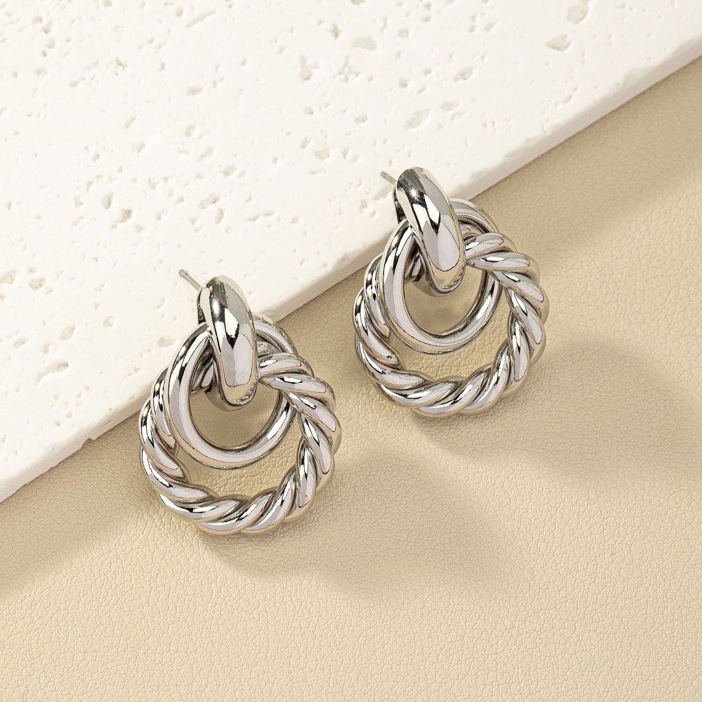 Women's Double - Hoop Intertwined Earrings