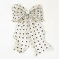 Polka Dot Chiffon Bow Hair Clip with Flowing Ribbon Tails and Lightweight Sheer Fabric