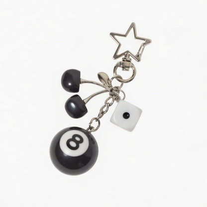 Dice Charm Keychain with Multi Dice Pendant Set Game Theme Bag Charm Key Ring Accessory