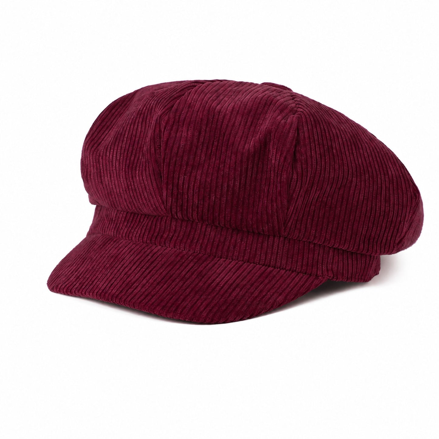 Corduroy Newsboy Cap Vintage Baker Boy Cabbie Hat with Short Brim