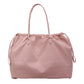 Nylon Drawstring Shoulder Tote Bag with Soft Slouchy Silhouette and Long Carry Straps