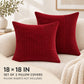 2 Pack Soft Corduroy Throw Pillow Covers 18 x 18 Inch and 12 x 20 Inch