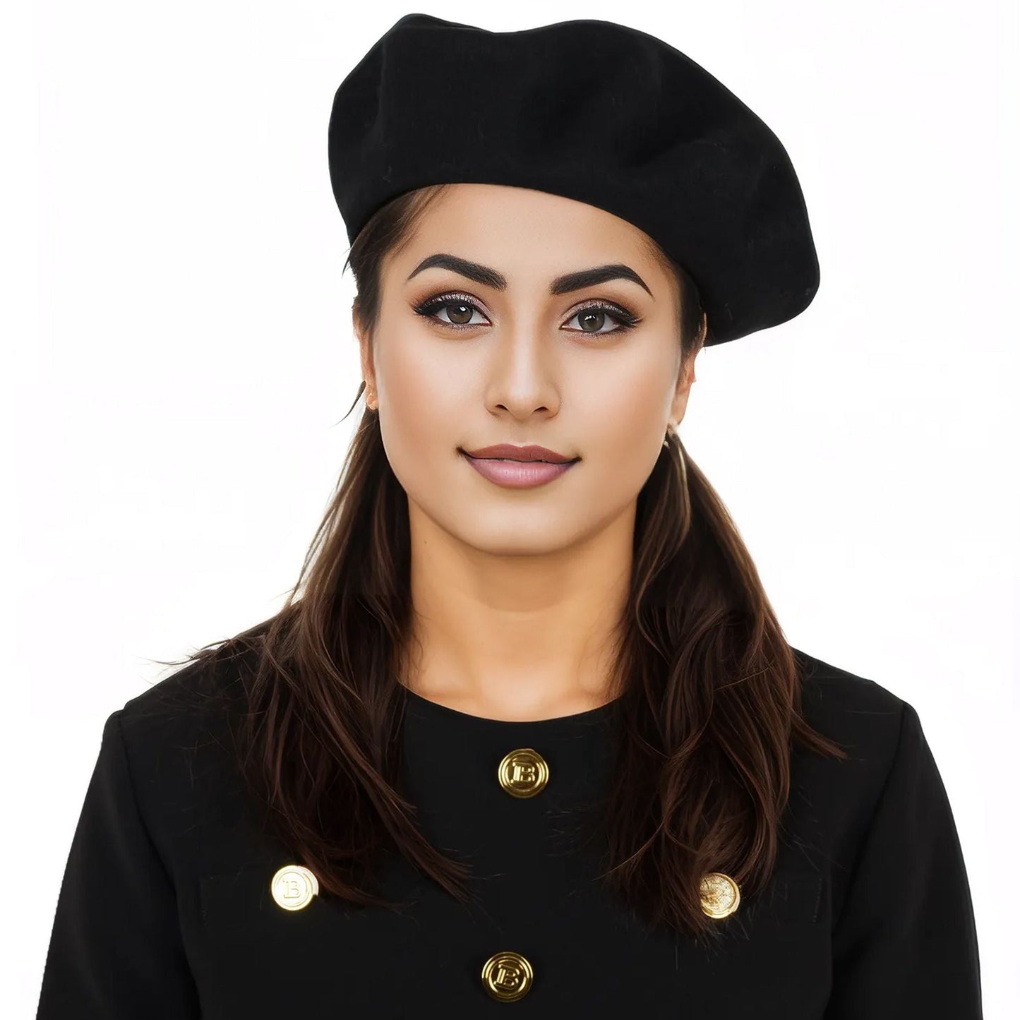 Women's Wool French Beret Hats Solid Color Classic Beanie Fall Winter Cap