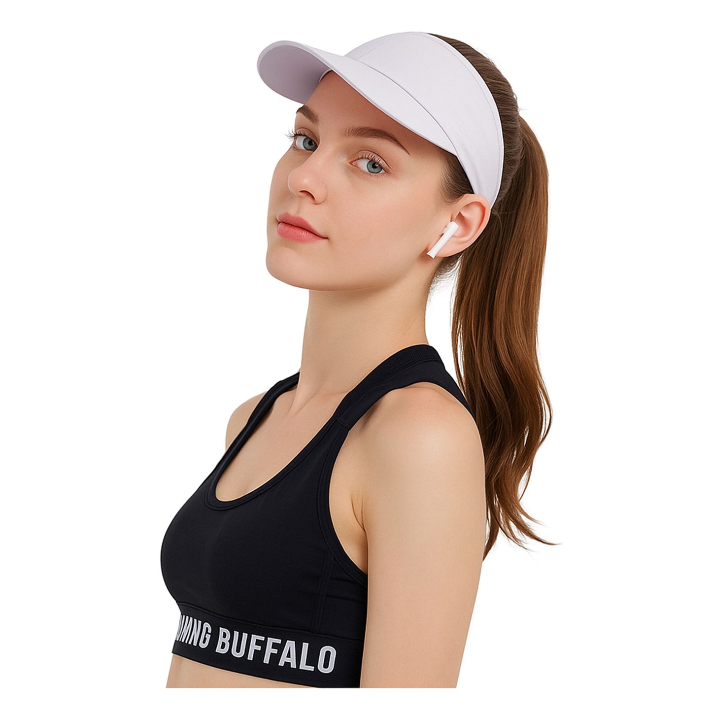 Stretchy UV Protection Sports Visor Hat Lightweight Rainbow Stripe Design for Hiking Beach Running Outdoor Travel