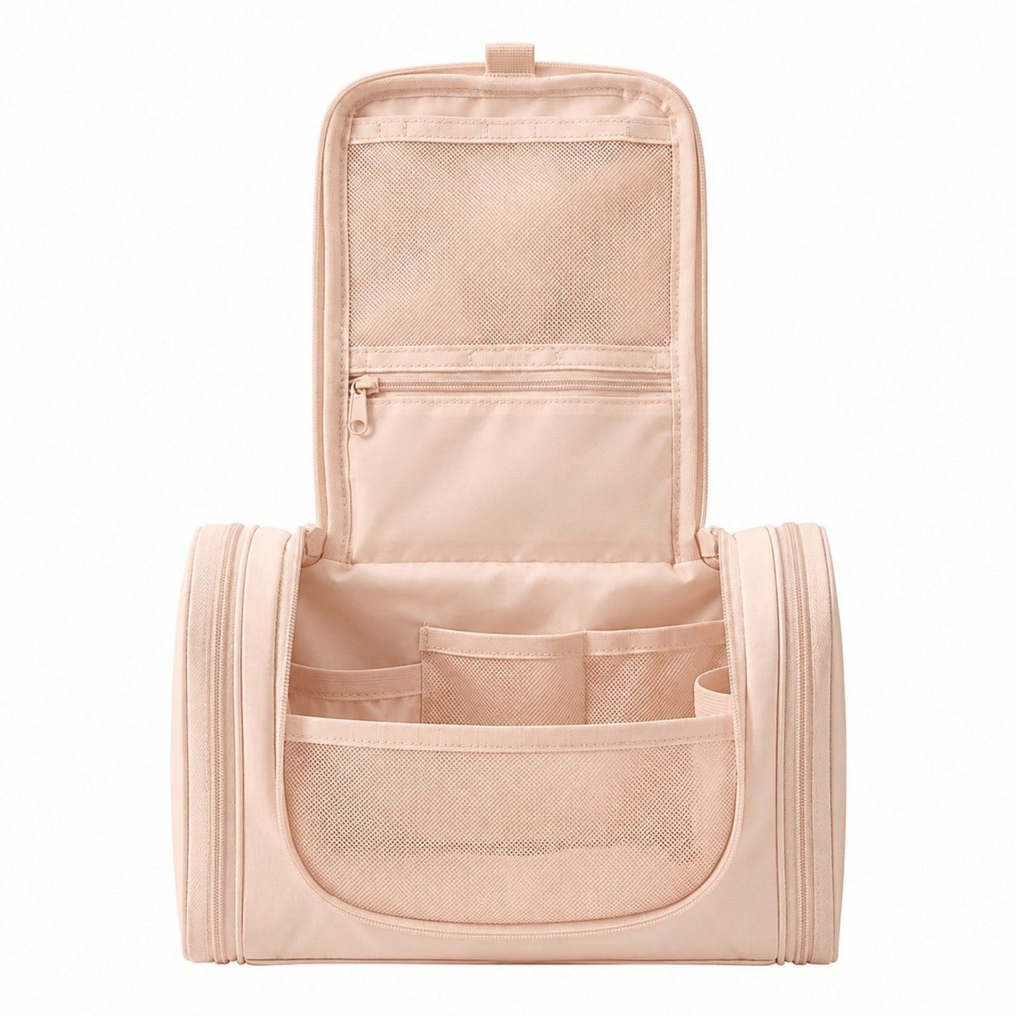 Hanging Toiletry Bag Travel Cosmetic Organizer with Mesh Pockets Side Compartments and Carry Handle