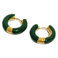 Women's Enamel Huggie Hoop Earrings - Small Hoops for Everyday Wear