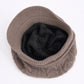 Cable Knit Brim Beanie Faux Fur Lined Warm Winter Hat