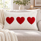 Heart Tufted Decorative Throw Pillow Cover 11.8 x 19.7 in (Single Piece)