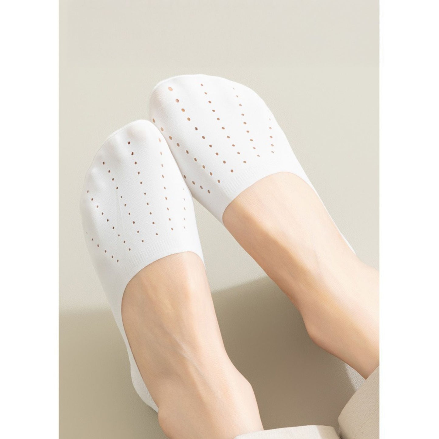 5 Pairs Women Low Cut No Show Socks Breathable Stretch Knit Liner Design Anti-Slip Heel Grip for Flats and Loafers