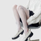 3-Piece Set Bow Pattern Mesh Tights with Soft Stretch Knit, Intricate Allover Detail, and Sheer Finish