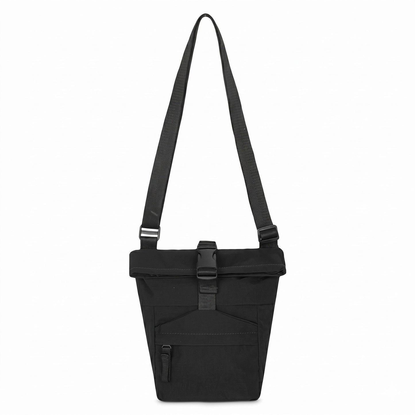 Water Resistant Nylon Crossbody Bucket Bag Adjustable Strap Multi Pocket Everyday Travel Bag