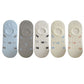 5 Pairs Bow Pattern Low Cut No Show Socks Breathable Mesh Knit Anti-Slip Design Multiple Color Options