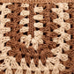 Woven Crochet Tote Bag with Openwork Panel Design Leather Shoulder Strap Lightweight Knit Handbag