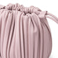 Pleated Crossbody Bucket Bag with Long Shoulder Strap and Gathered Top 7.5x8.5x3.5in