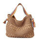 Crochet Shoulder Bag with Woven Strap Textured Knit Hobo Handbag Slouchy Boho Tote Lightweight Everyday Carryall