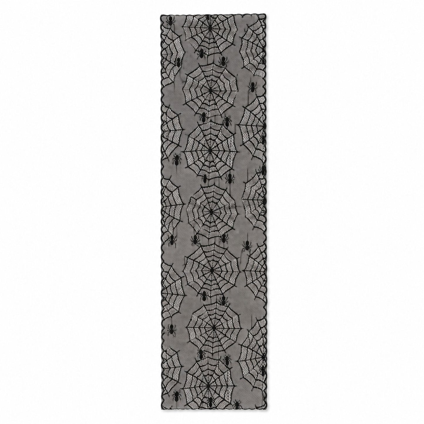 Halloween Black Lace Skull Cutout Table Runner