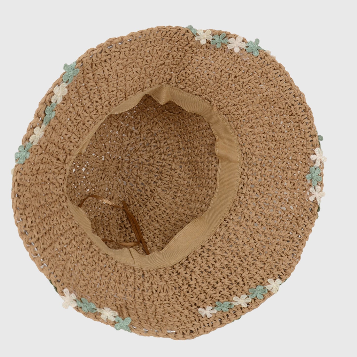 Floral - Embellished Crochet Straw Sun Hat