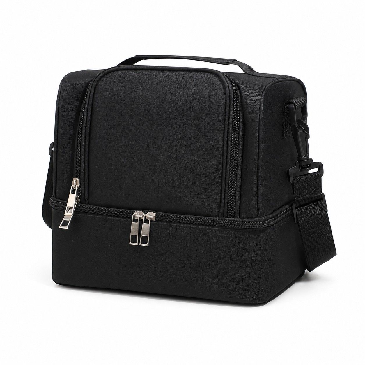 Dual Compartment Insulated Lunch Bag with Adjustable Shoulder Strap