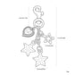 Crystal Heart & Star Multi-Charm Bag Charm Key Chain 2 Pair