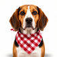 Red Plaid Pet Bandana Scarf Tie-On Triangle Neck Accessory Classic Buffalo Check