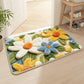 Tufted Floor Mat with Cute Animal and Sunflower Design Non Slip Backing Soft Plush Decorative Rug