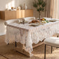 White Floral Embroidered Lace Square Tablecloth 51.2x51.2in