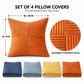 4 Pack Patchwork Corduroy Throw Pillow Covers 18 x 18 Inch for Sofa and Bed