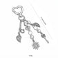 Seashell & Pearl Heart Clasp Bag Charm Key Chain 2 Pair