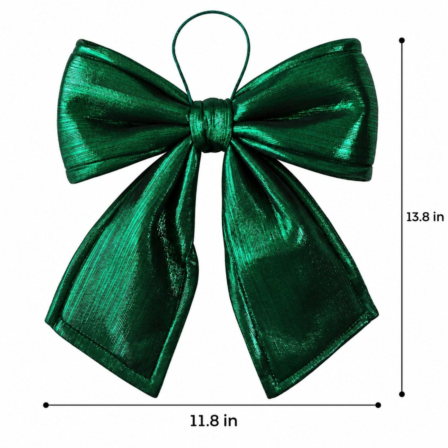 Gold Fabric Christmas Bow Hanging Decoration