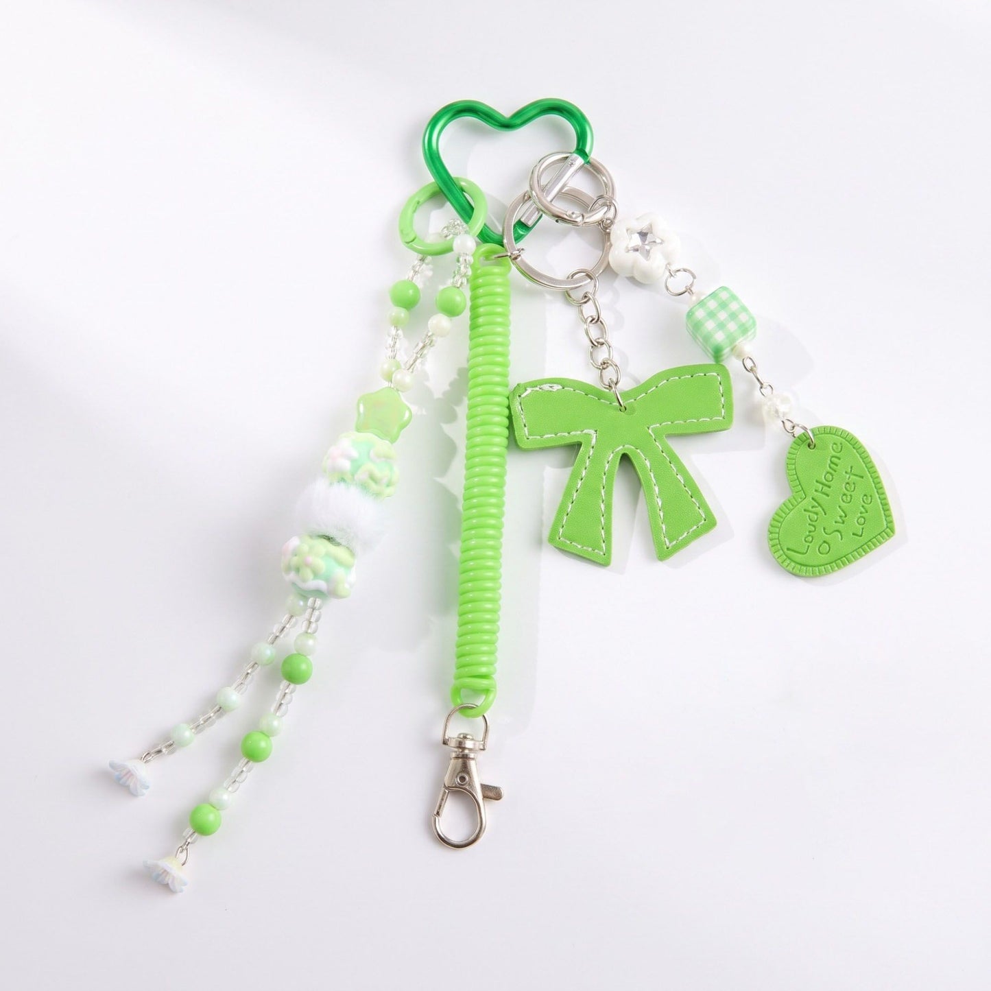 Multi-Element Bag Charm with Hanging Strap and Decorative Accents