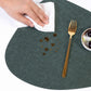 6 Piece Faux Linen Textured Placemat Set Waterproof Heat Resistant Irregular Table Mats