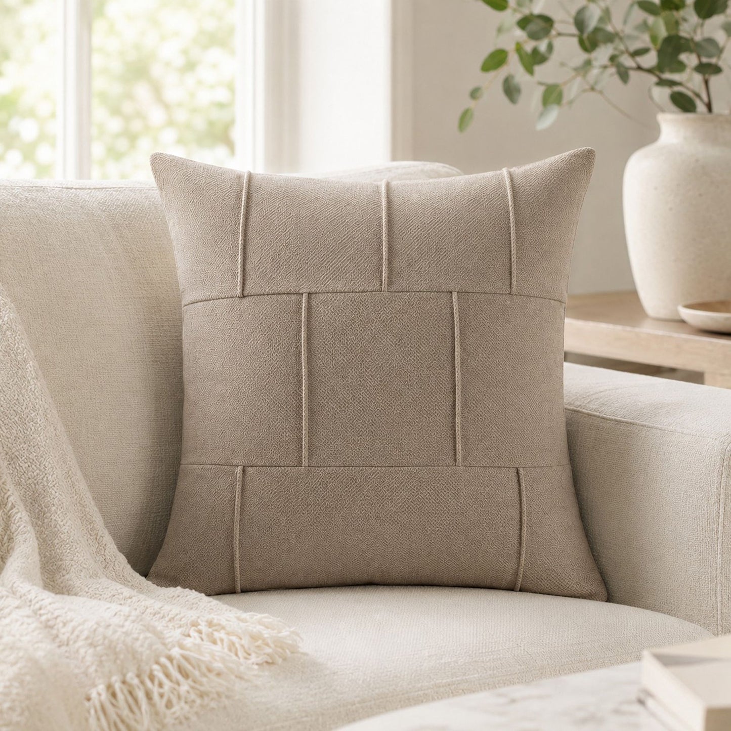 Textured Decorative Throw Pillow Cover Soft Accent Cushion Cover for Sofa Bed